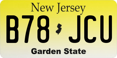 NJ license plate B78JCU