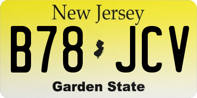 NJ license plate B78JCV
