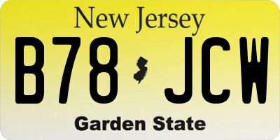 NJ license plate B78JCW