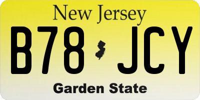 NJ license plate B78JCY