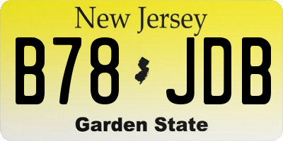 NJ license plate B78JDB