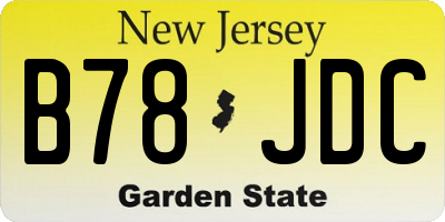 NJ license plate B78JDC