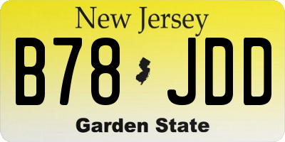 NJ license plate B78JDD