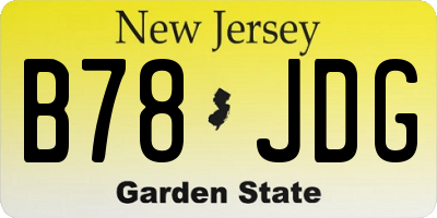NJ license plate B78JDG