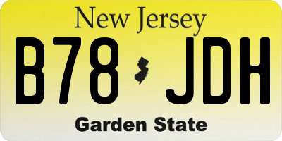 NJ license plate B78JDH