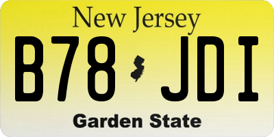 NJ license plate B78JDI