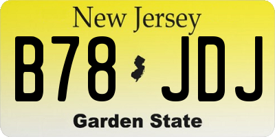 NJ license plate B78JDJ