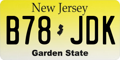 NJ license plate B78JDK