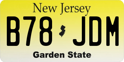 NJ license plate B78JDM