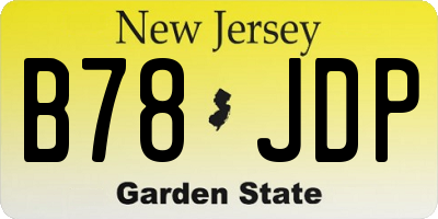 NJ license plate B78JDP