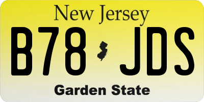 NJ license plate B78JDS