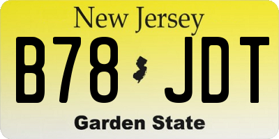 NJ license plate B78JDT