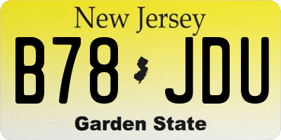 NJ license plate B78JDU
