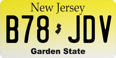 NJ license plate B78JDV