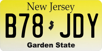NJ license plate B78JDY