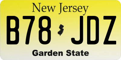 NJ license plate B78JDZ