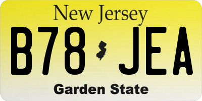 NJ license plate B78JEA