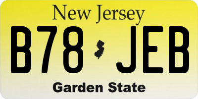 NJ license plate B78JEB