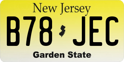 NJ license plate B78JEC