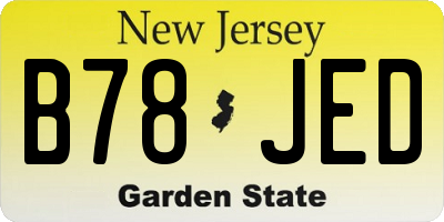 NJ license plate B78JED
