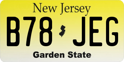 NJ license plate B78JEG