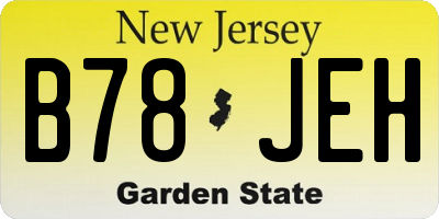 NJ license plate B78JEH