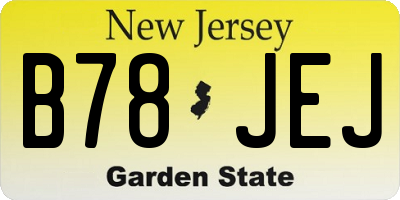 NJ license plate B78JEJ
