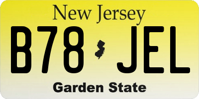 NJ license plate B78JEL