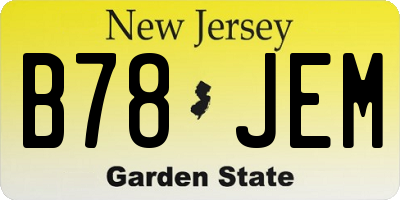 NJ license plate B78JEM