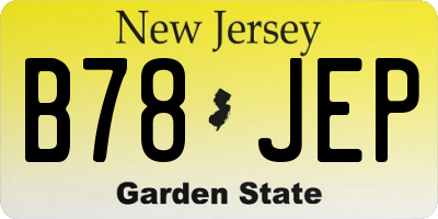 NJ license plate B78JEP