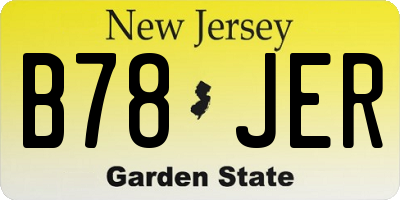 NJ license plate B78JER