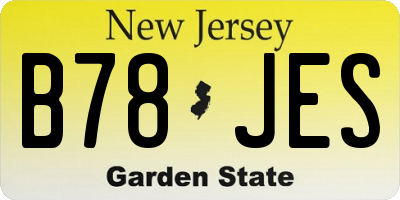 NJ license plate B78JES