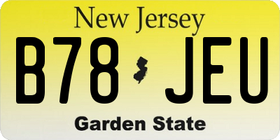 NJ license plate B78JEU
