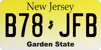 NJ license plate B78JFB
