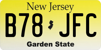 NJ license plate B78JFC