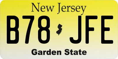 NJ license plate B78JFE