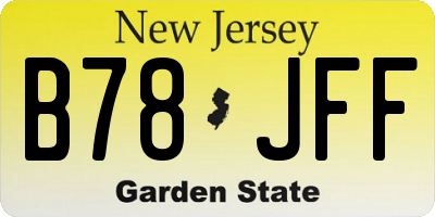 NJ license plate B78JFF
