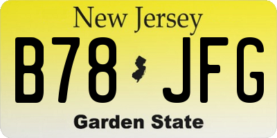 NJ license plate B78JFG