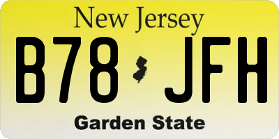 NJ license plate B78JFH