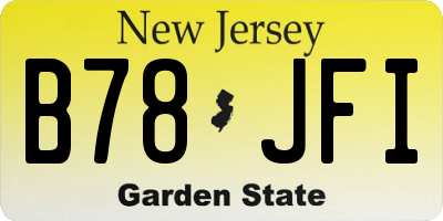 NJ license plate B78JFI