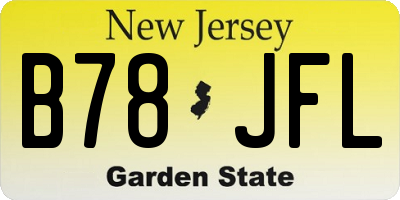 NJ license plate B78JFL
