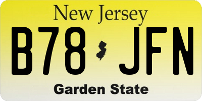 NJ license plate B78JFN