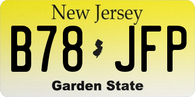 NJ license plate B78JFP
