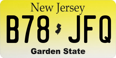 NJ license plate B78JFQ