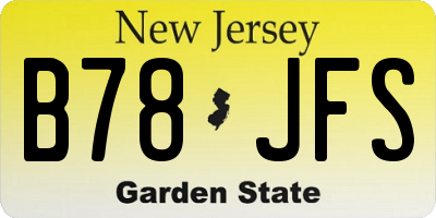 NJ license plate B78JFS