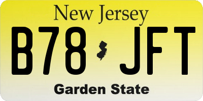 NJ license plate B78JFT