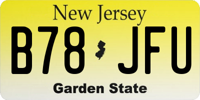 NJ license plate B78JFU