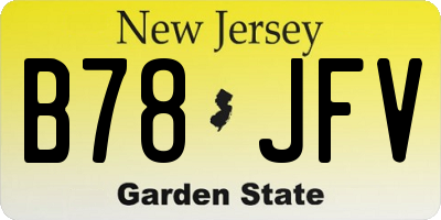 NJ license plate B78JFV