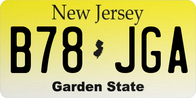 NJ license plate B78JGA