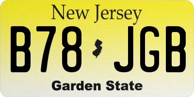 NJ license plate B78JGB